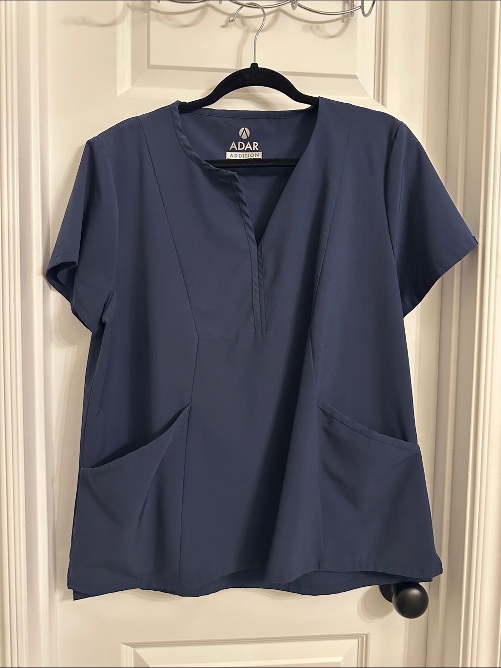 Adar Addition Navy Short-Sleeve V-Neck Medical Top